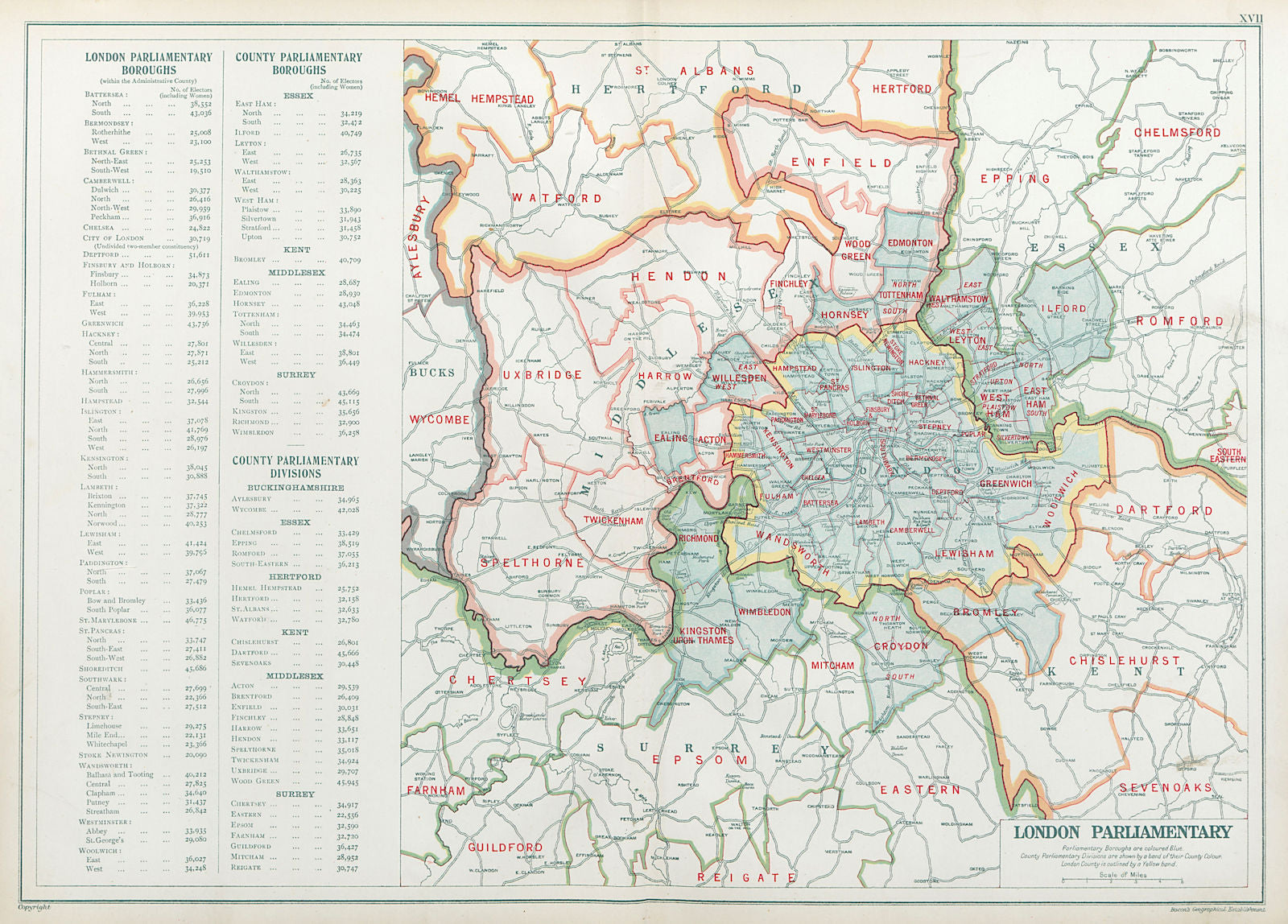 GREATER LONDON PARLIAMENTARY. Constituencies Boroughs # electors. BACON 1920 map